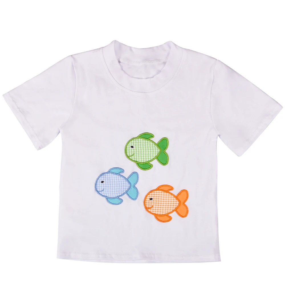 boys clothes Spring Summer t shirt set Short Sleeve Boutique Children Embroidery Cotton Boy Outfit kids 2BK802-020 |