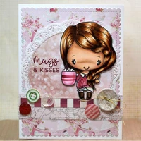 hugs kisses girl transparent stamp clear stamps for diy scrapbooking photo album paper cards decorative crafts supplies 34 inch