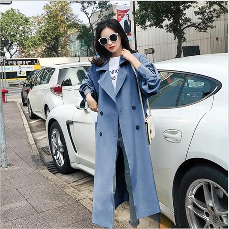 2019 Популярные Новые темпераментные ветровки тонкие женские длинные весенние и