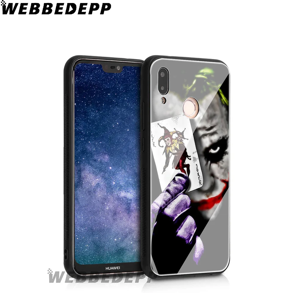 WEBBEDEPP Knight Joker Batman Tempered Glass Case for Huawei Mate 20 P20 P10 P Smart 2019 2018 &amp Honor 10 9 8X 7A Lite Pro |