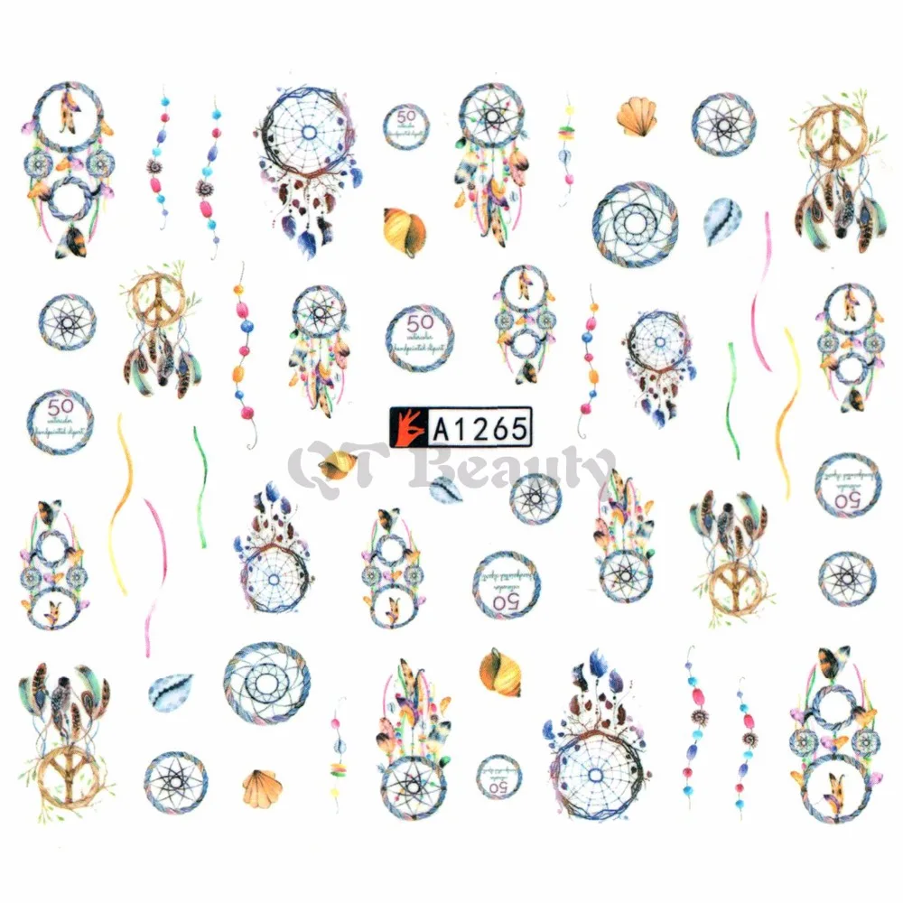 Горячая Распродажа клейкие водные переводные наклейки для ногтей QT Beauty в