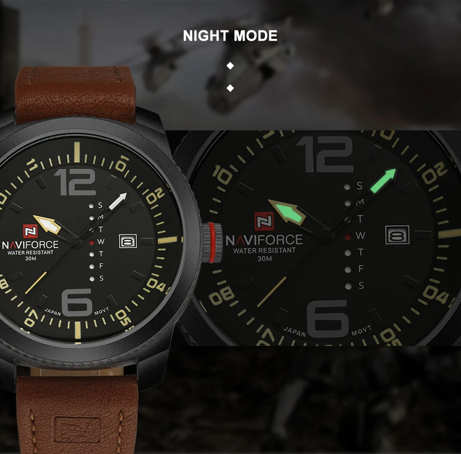 NAVIFORCE Роскошные брендовые Топ мужские военные спортивные часы мужские кварцевые часы с датой мужские повседневные кожаные Наручные часы Relogio Masculino