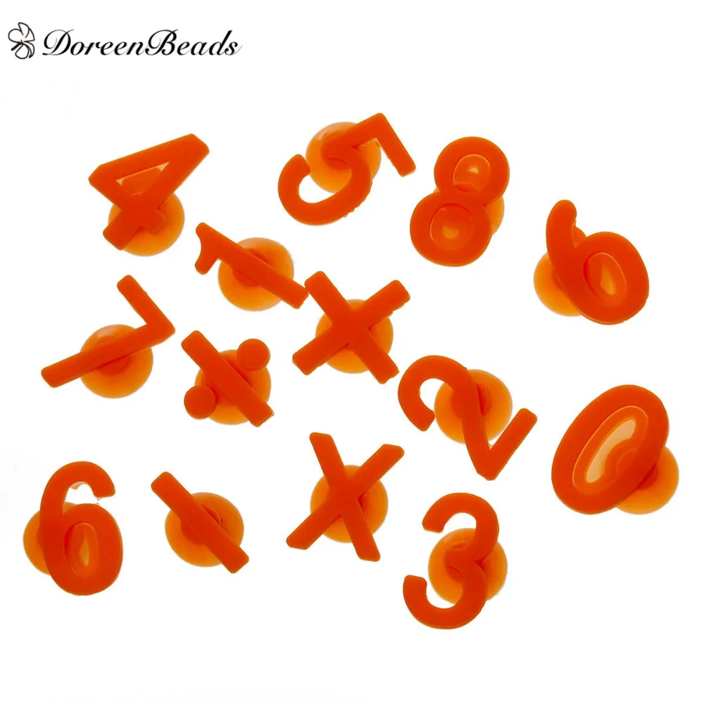 DoreenBeads силиконовые оранжевые красные синие бокалы для вина цифры 0 9