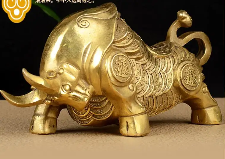 Бык из чистой меди Уолл-стрит НИУ во-Сити бронзовое украшение фэн-шуй ремесла