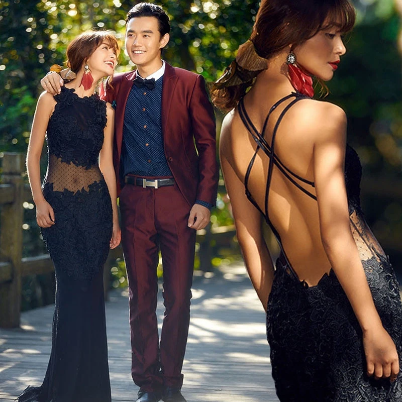 Новое поступление сексуальное кружевное платье с открытой спиной для девушек