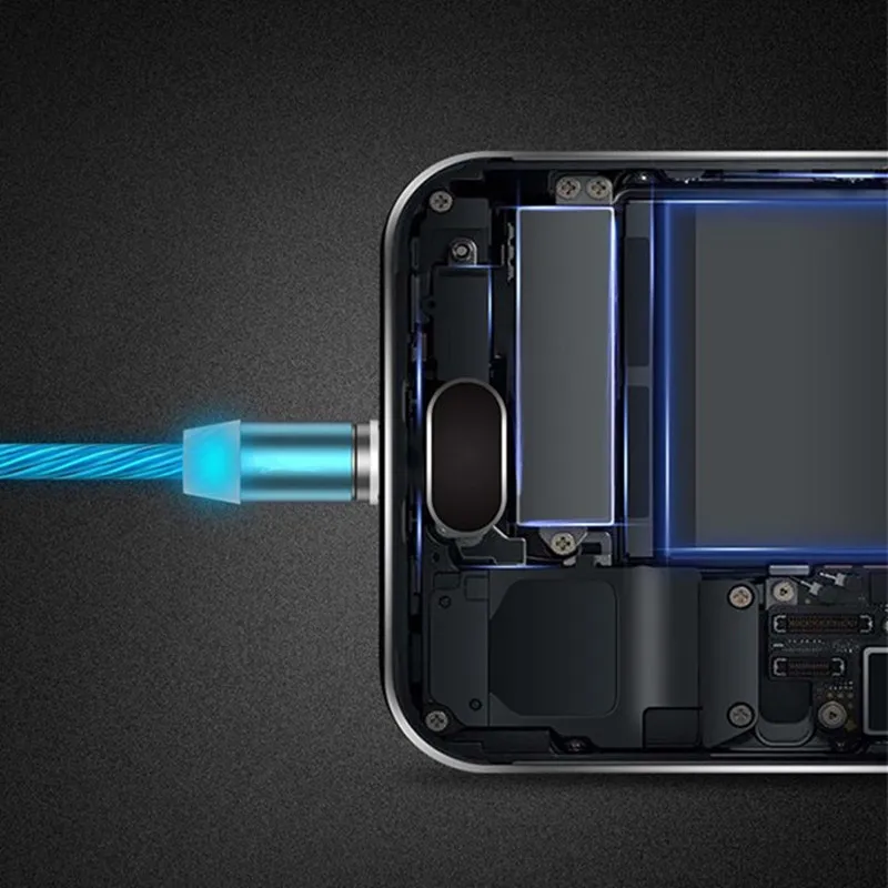 Micro USB светодиодный светящийся Магнитный зарядный кабель для samsung Galaxy J3 J5 J7 Redmi 5 Plus 6A Note 4 4X 5A 6 Pro
