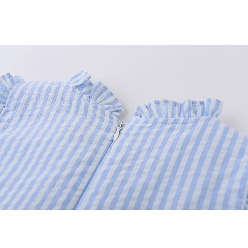 LOVE DD&ampMM Girls Dresses 2022 Spring New Children's Wear Sweet White Flower Lace Collar Striped Sleeveless Dress | Детская одежда
