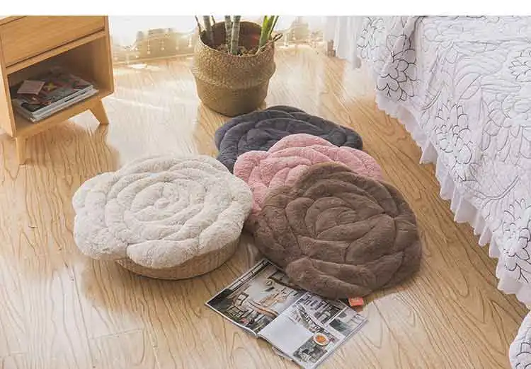 Японский стиль, 55x55 см, круглая короткая розовая подушка, домашний пол, декор для стула, подушка, коврик для автомобиля, стул