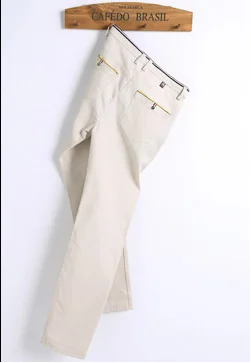 beige Мужские брюки дизайн повседневные hombres pantalones хлопковые тонкие брюки прямые брюки модные деловые брюки мужские большие размеры - Цвет: beige