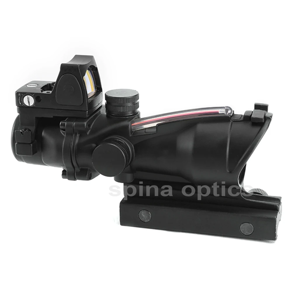 Охотничий Прицел ACOG 4X32 из настоящего волокна, красный, зеленый, с подсветкой, прицел с RMR Red Dot для винтовки. 223. 308 калибра