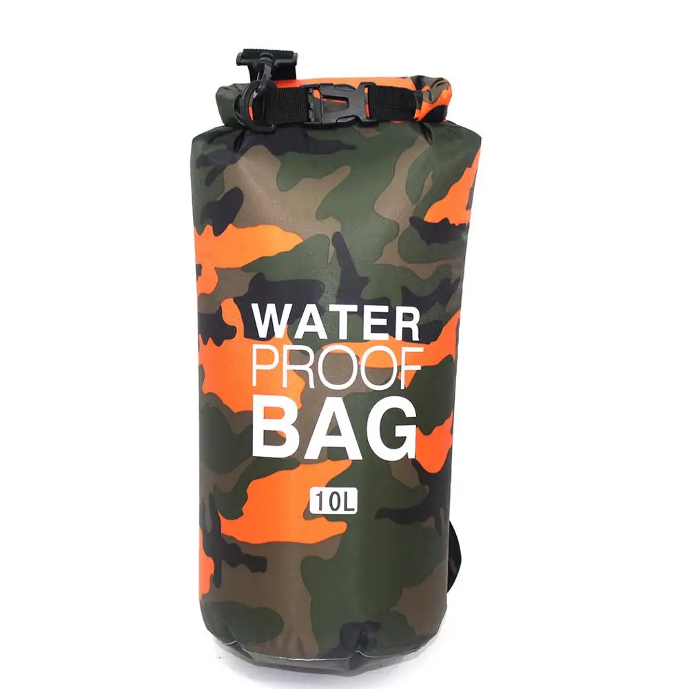 10L orange ПВХ Водонепроницаемый сухой мешок 5L 10L 20L 30L камуфляж Открытый Дайвинг Складная Мужская Женская пляжная сумка для плавания рафтинг река океан рюкзак - Цвет: 10L orange