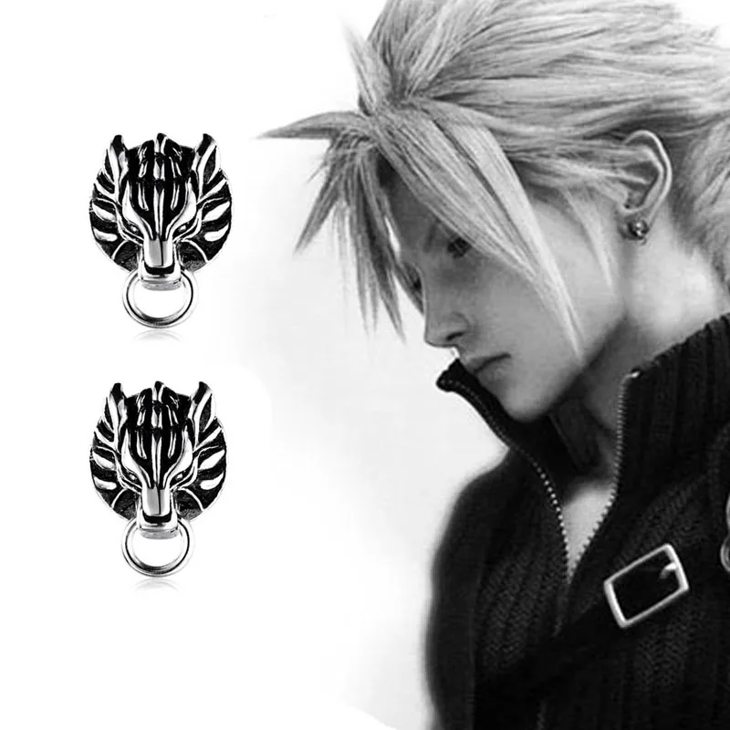 Горячая игра Final Fantasy VII Ear Nail Cloud Wolf 1 пара сережек на клипсах Косплей подвеска