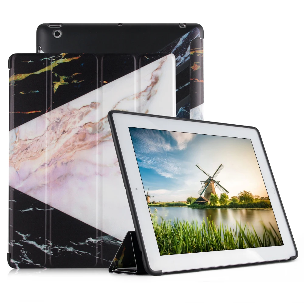 Для ipad 2, 3, 4 чехол, чехол-книжка с мраморным узором для ipad 2, смарт-чехол с подставкой, задняя крышка из искусственной кожи чехол для ipad 4