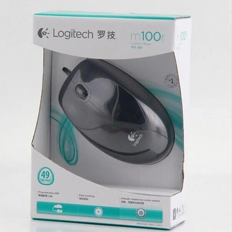 BLACK Оригинальная Проводная офисная мышь lotech M100r эргономичная USB 1000 dpi компьютерная мышь универсальная мини-мышь - Цвет: BLACK