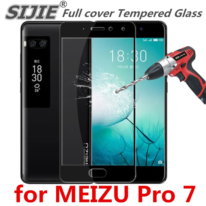 Полное покрытие из закаленного стекла для MEIZU Pro 7 PRO7 MEIZURPO7 Защитная пленка экрана