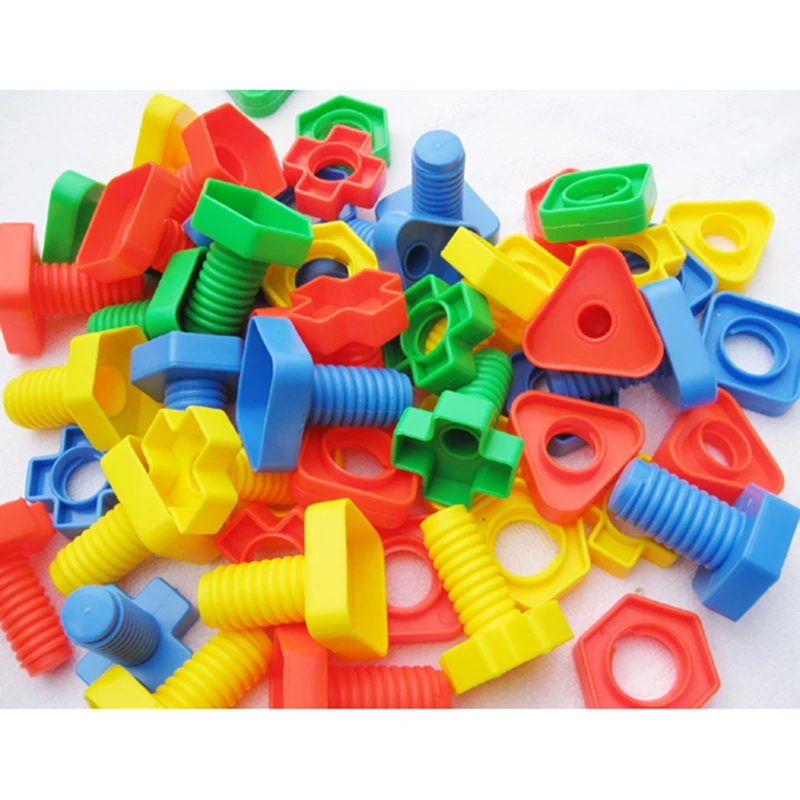 Завинчивания блоки игрушки ЕВА Несколько Цвет различных форм завинчивания орехи