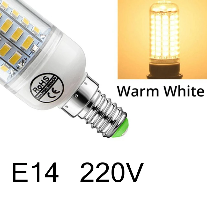 E14 Warm White Под светодиодный свет шкафа свет лампы для Кухня 220 V E27 E14 энергосберегающая лампа светодиодный освещение 5730 Лестницы для коридора и Кабинета лампы - Цвет: E14 Warm White