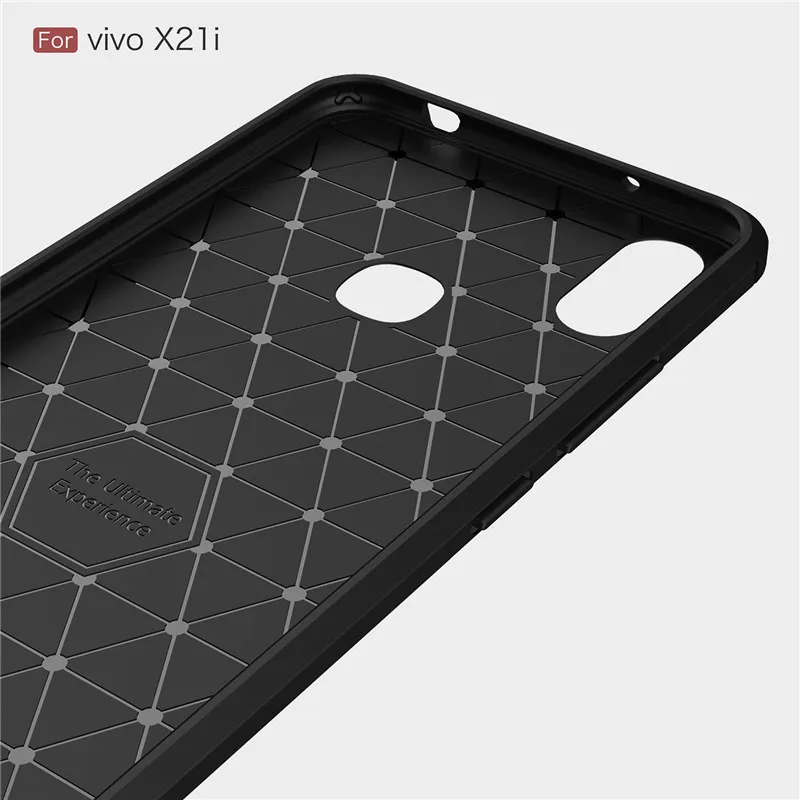 For VIVO X21i Case Luxury Carbon Fiber Rubber Armor Back Cover V7 V9 X7 X9 X9s X20 X21 UD Plus Silicone Phone |