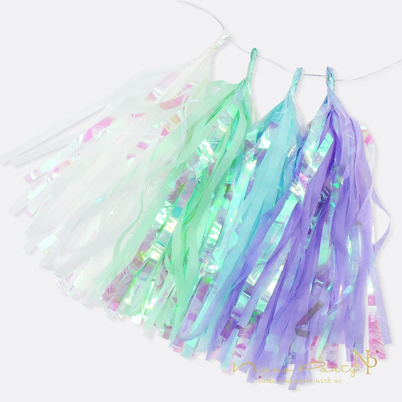 

Nicro 25/30 pcs Unicorn Mermaid Wedding Birthday Party Decorations Baby Shower Rainbow Paper Tissue Tassel DIY Garland #Tas02