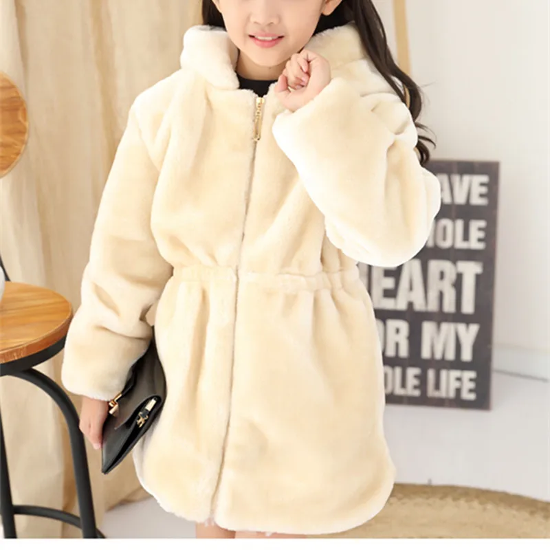 2018 г. Модные теплые толстые детские из искусственного меха-подростков Зимние