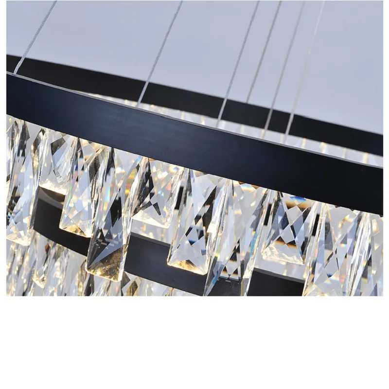 Современные круглые светодиодные хрустальные люстры для гостиной большой блеск