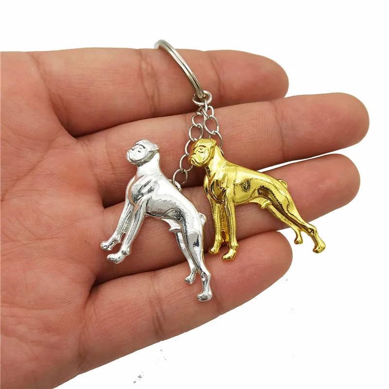 

Оптовая продажа, популярный милый брелок для ключей с боксером, собакой, брелок золотого цвета с подвеской в виде животного для женщин, мужч...