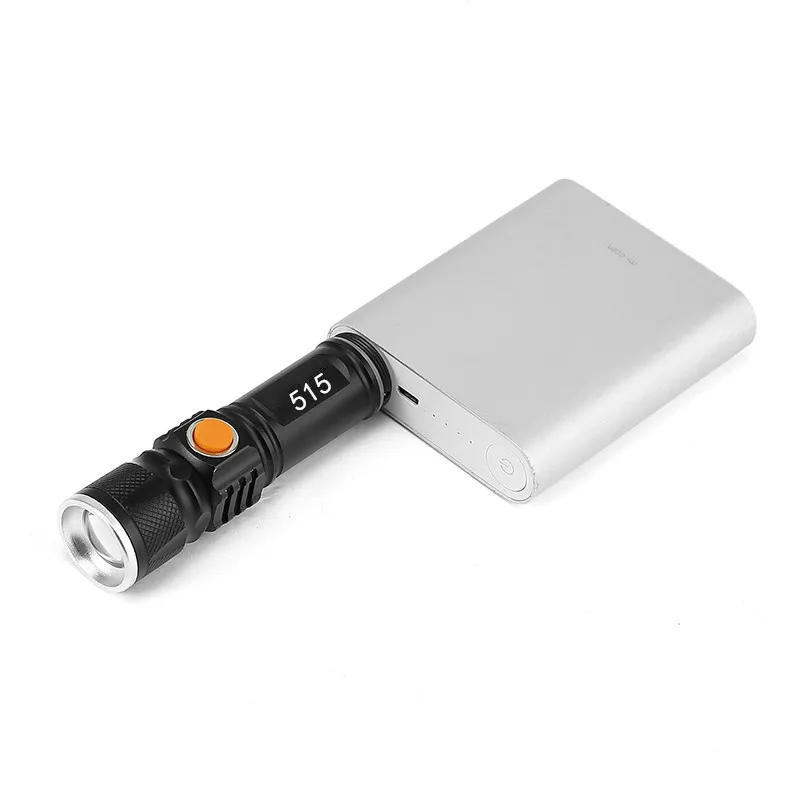 Светодиодный фонарик с зумом Перезаряжаемый USB фонарь водонепроницаемый