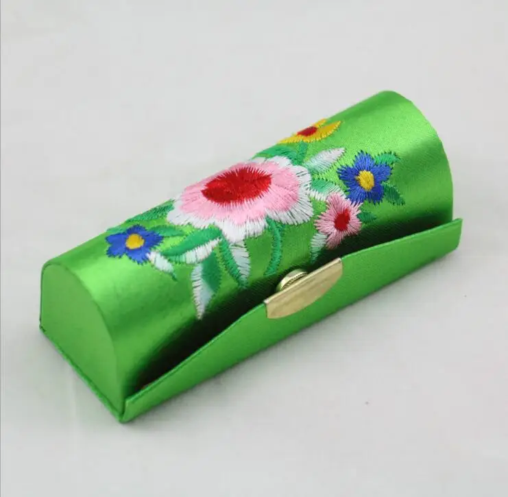 100pcs/lot! Hot sales! Flower Design Retro Lipstick Case Brocade Embroidered Holder Box with Mirror Chinese Style | Багаж и сумки