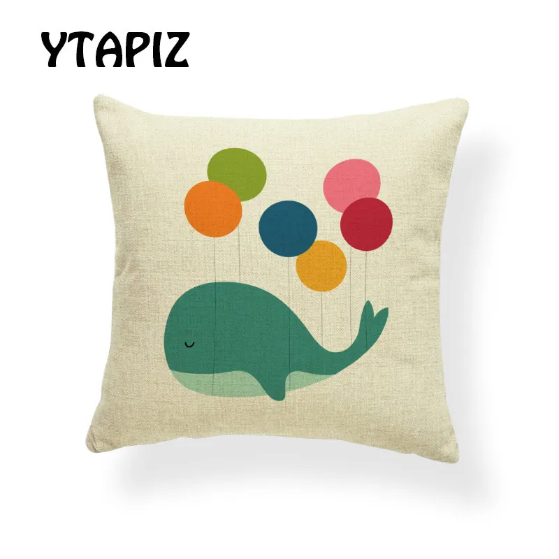 Мультяшные подушки с изображением животных квадратный Чехол 17x17 дюймов