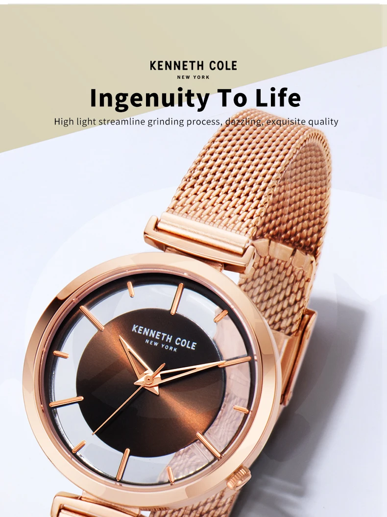 Kenneth Cole, Новое поступление, женские часы, кварцевые часы, сталь, золото, серебро, ремешок, браслет, роскошный бренд, часы KC50232004