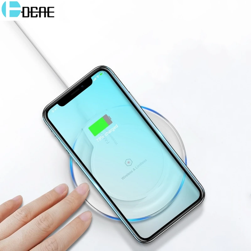 Беспроводное зарядное устройство DCAE Qi для Samsung Galaxy S9 S8 Plus Note 9 8 мобильного