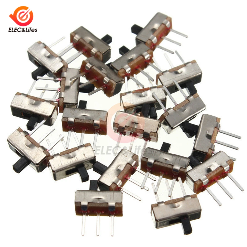 20 шт. ВКЛ-ВЫКЛ мини-тумблер SS12D00G3 SS12D00 3Pin 3 мм SPDT 1P2T 2 положения ползунковый переключатель ручка PCB панель слайд переключатель питания