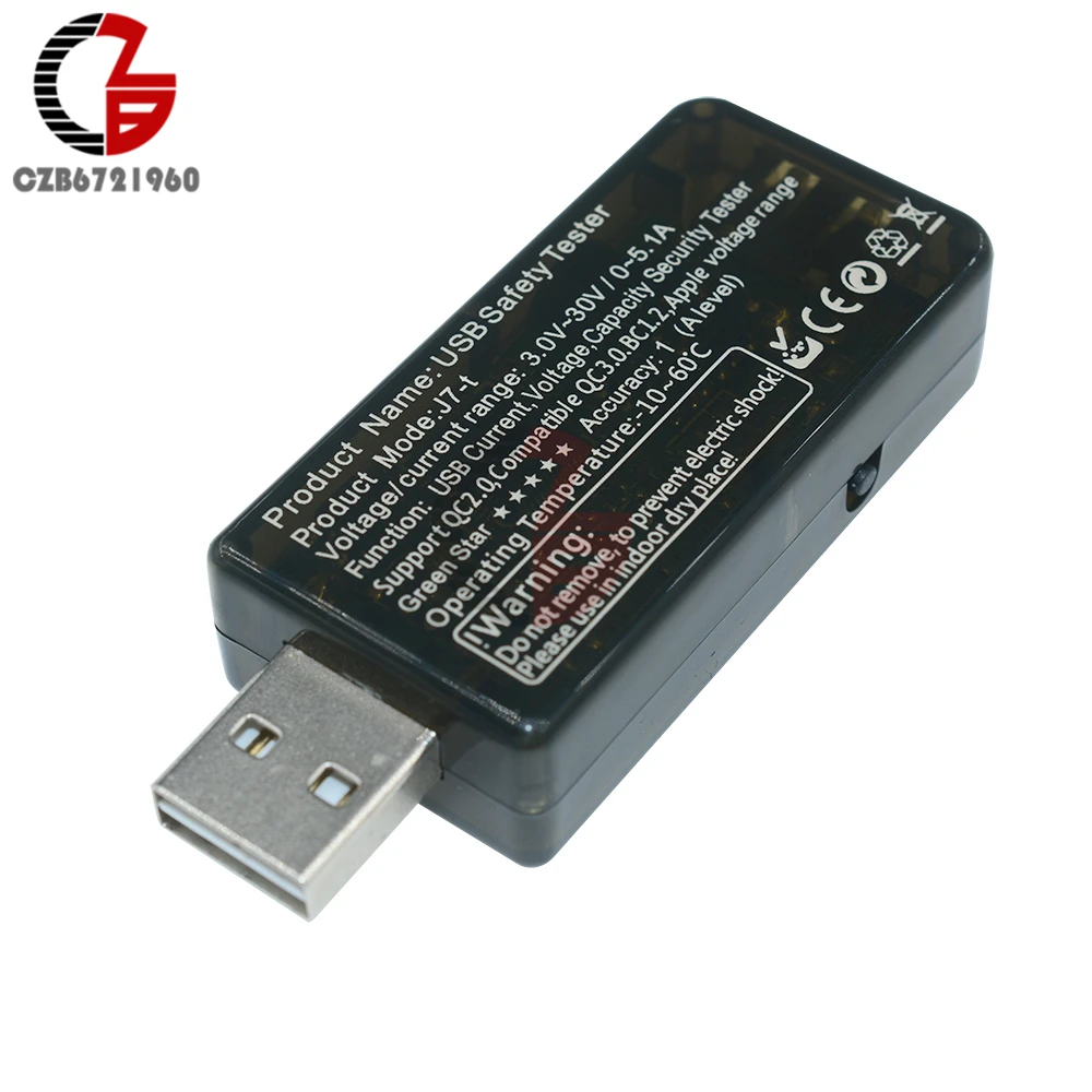 6-в-1 USB тестер безопасности Защита от отключения питания ЖК цифровой вольтметр