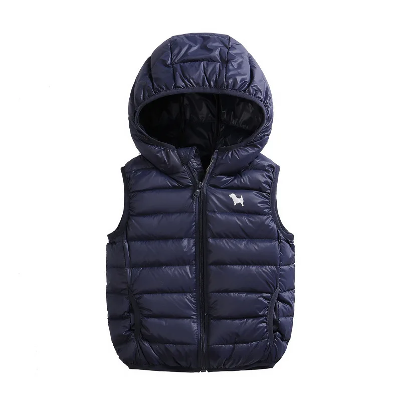 Детский пуховый жилет куртка с капюшоном для девочек зимние жилеты Осенняя