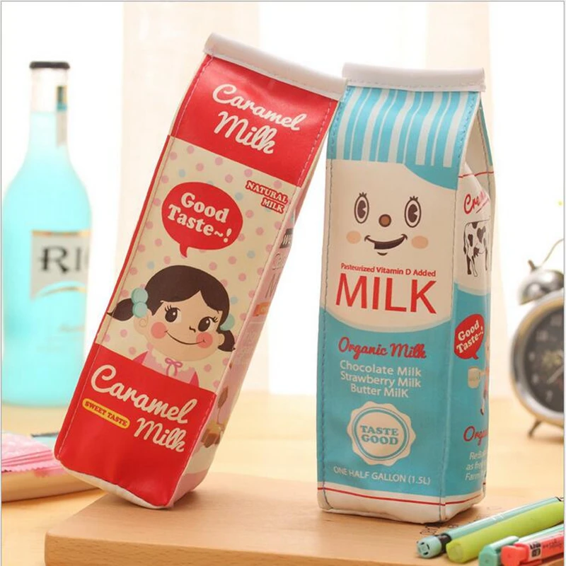 Kawaii PU Карандаш сумка творческий Молоко для детей подарок новый пункт школьных
