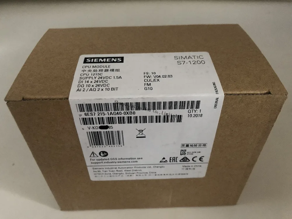 Оригинальный SIMATIC S7 1200 CPU модуль 6ES7215 1AG40 0XB0 1215C компактный 6es7215 1ag40 0xb0 2 PROFINET порты на