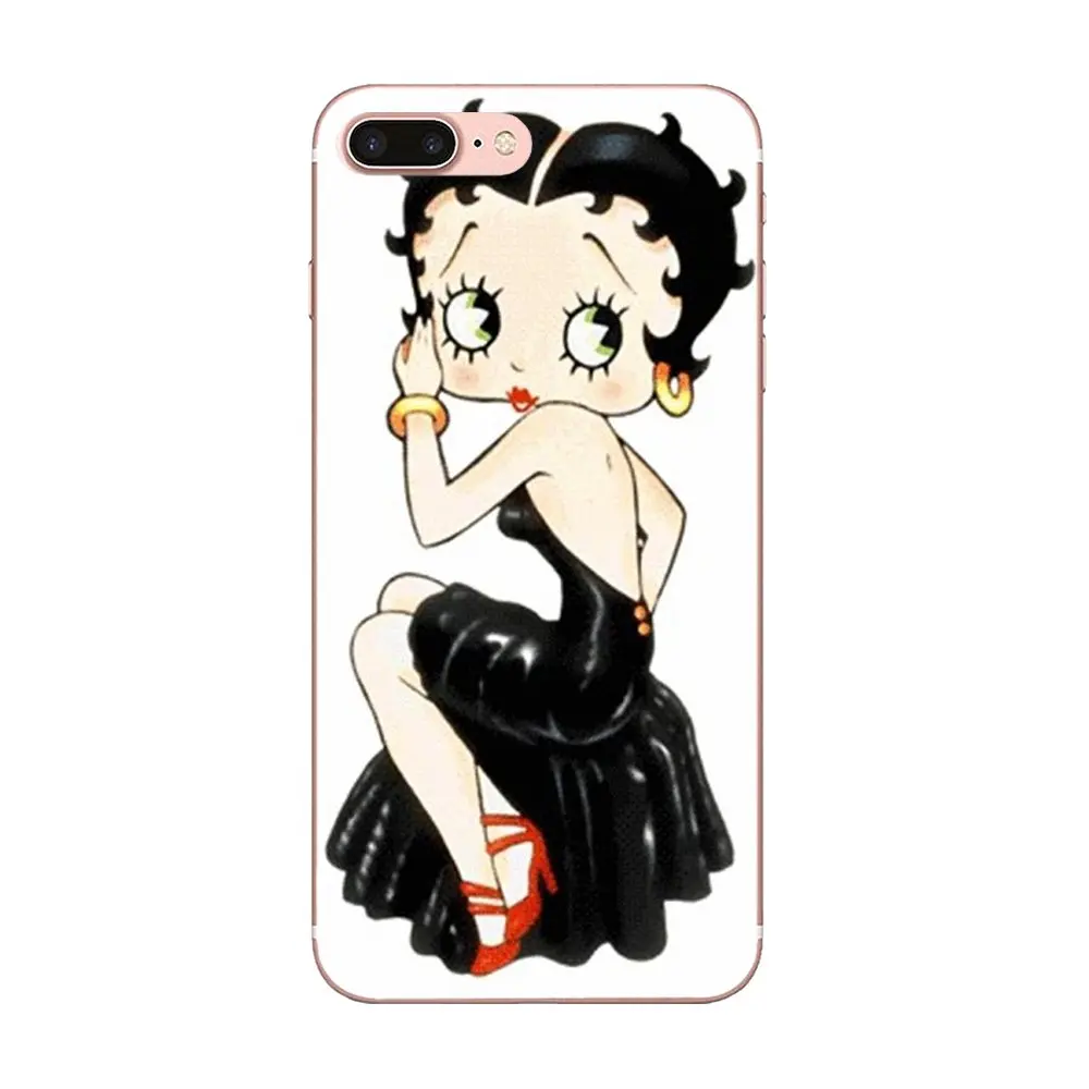 Сексуальная мультяшная девушка Бетти боп черный для Galaxy Alpha Core Note 2 3 4 S2 A10 A20 A20E A30 A40