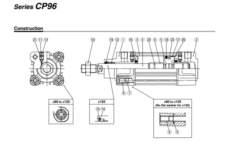 CP96SDB40-25 CP96SDB40-50 CP96SDB40-75 CP96SDB40-100 SMC товары для дома цилиндр пневматический инструмент CP96SDB серии