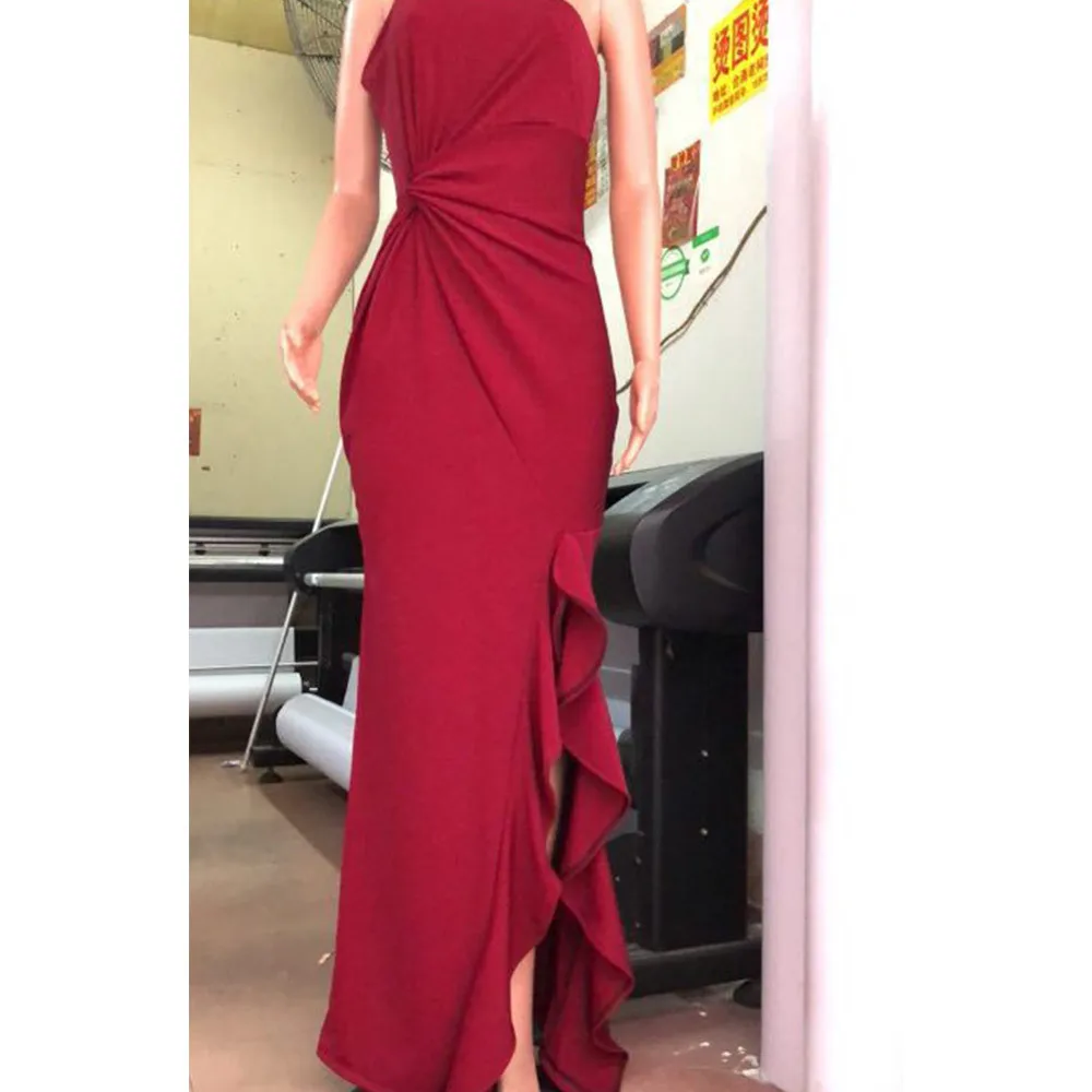 Элегантные женские рюшами Вечерние 2019 летнее платье на одно плечо вечернее для