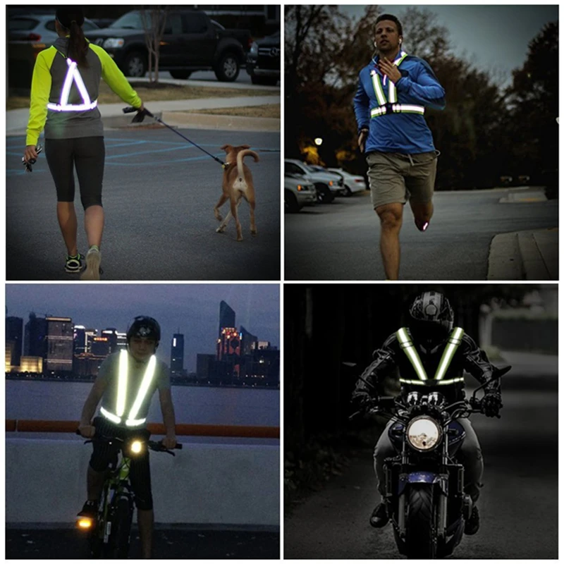 High Visibility Unisex Outdoor Adjustable Reflective Elasticity Safety Vest Fit Running Cycling Sport Clothes Jogging | Безопасность и