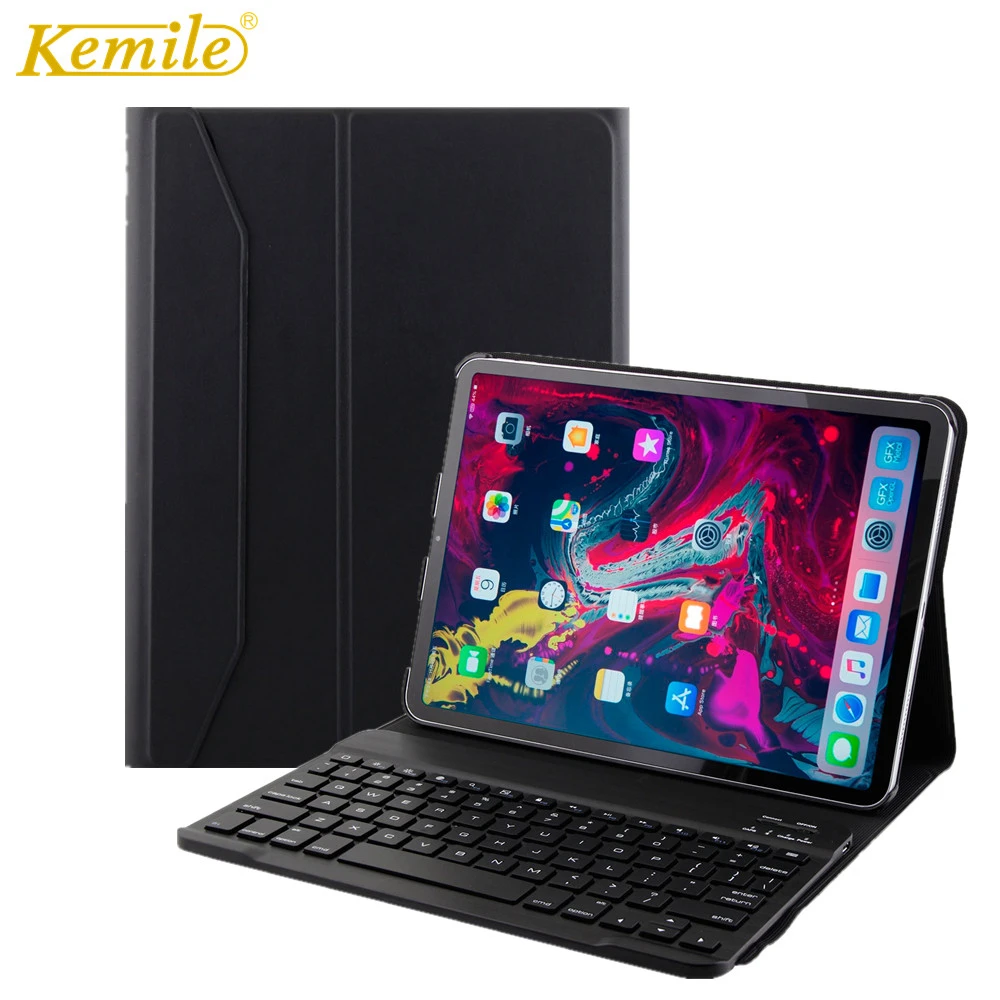 Для нового iPad Pro 11 дюймов 2018 чехол клавиатура умный подставка Kemile с Bluetooth