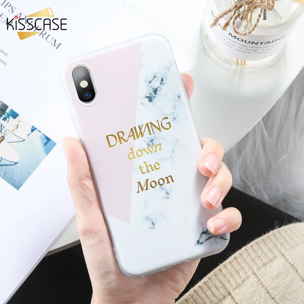 KISSCASE мраморные чехлы для телефонов iPhone 7 8 6s 6 Plus чехол из мягкого ТПУ X XR XS Max 5S SE с