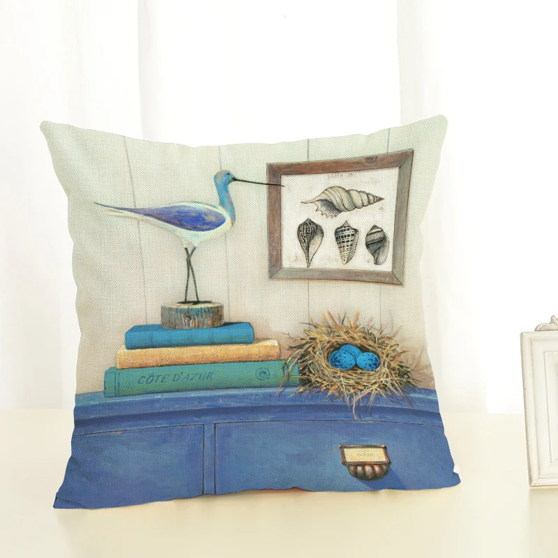 2017 хлопок белье мода Стиль Чехлы для подушек Творческий Birl современным принтом