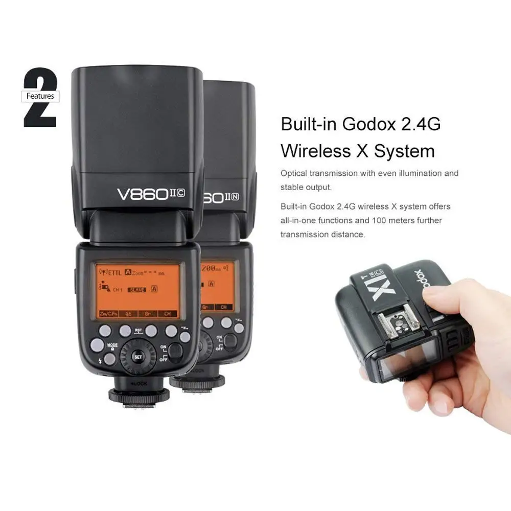 В наличии в Великобритании Вспышка Speedlite Godox V860II E-TTL Li-Ion (V860II-S/C/N/F/O) для камеры Sony