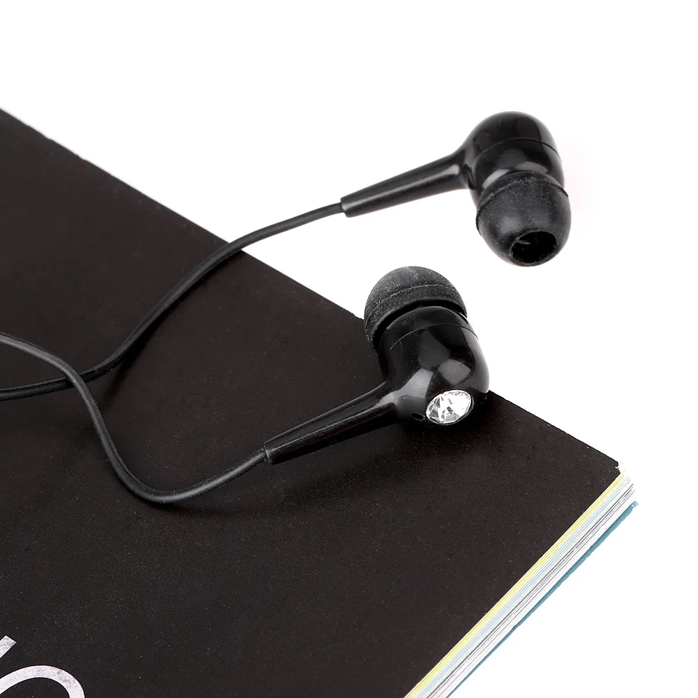 Наушники вкладыши с блестящим камнем гарнитура для прослушивания музыки