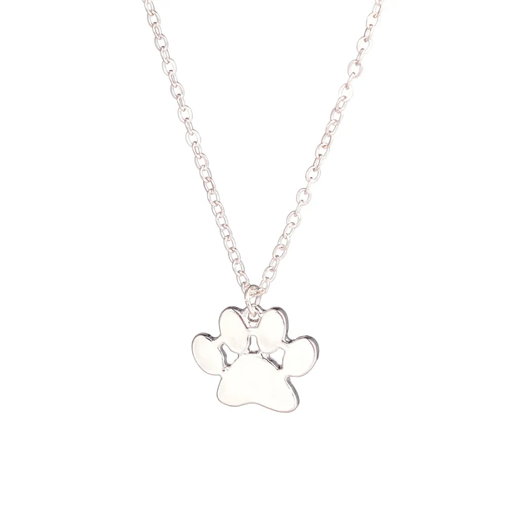 Модные Симпатичные кошки и собаки кулон с печатью Лапы Ожерелье-чокер для женщин