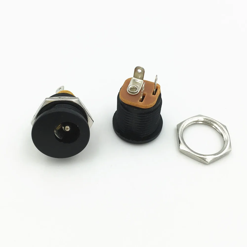 20Pcs 5.5x2.5mm DC Female Power Socket 3Pin Jack Panel Mount with Nut Connector | Обустройство дома