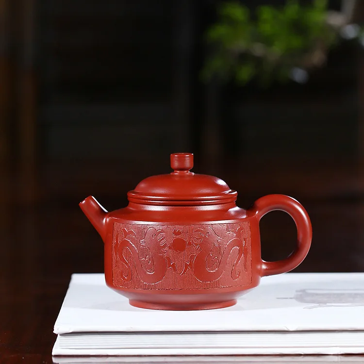 Dahongpao Tea Yixing темно-красный эмалированный керамический чайник полностью ручная НЕОБРАБОТАННАЯ руда ярко-красный халат Zhong Ming Jia Fan Zi Hong Kung Fu чай есть чайник - Цвет: Dahongpao Tea