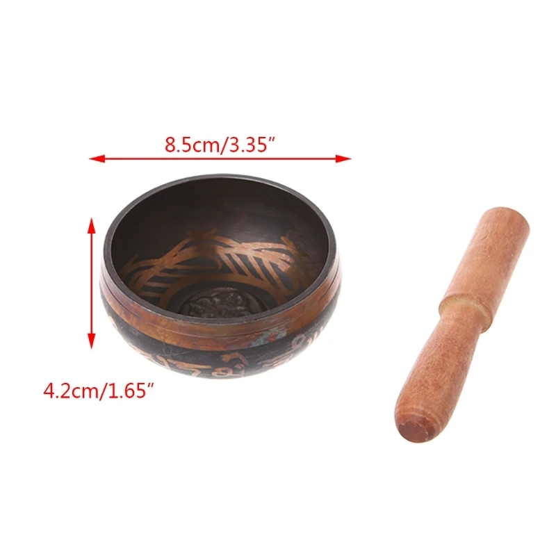 8.5cm Тибетская Поющая чаша буддизм ручная чеканка Йога медная чакра медитация подарок - Цвет: 8.5cm