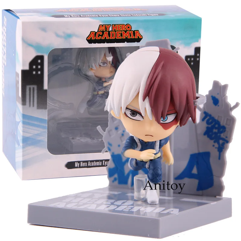 Shoto with box Kyun Chara My Hero Academy фигурка бакугоу кацуки Todoroki Shoto izku Midoriya фигурка героя ПВХ Коллекция Модель игрушки - Цвет: Shoto with box